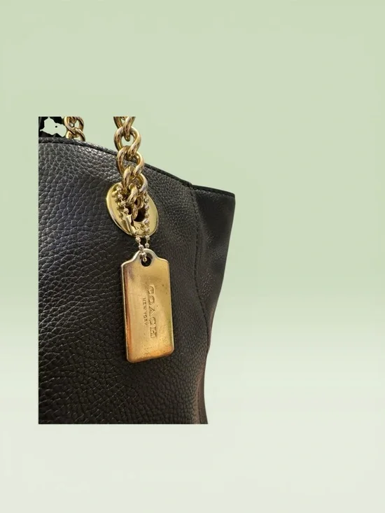 Coach Black Turnlock Chain Tote 27 - Picture 5 of 12